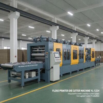 Máquina de corte a presión de la impresora Flexo YL-1224 Sistema integrado de succión de borde de plomo prealimentador para la producción de cartón corrugado