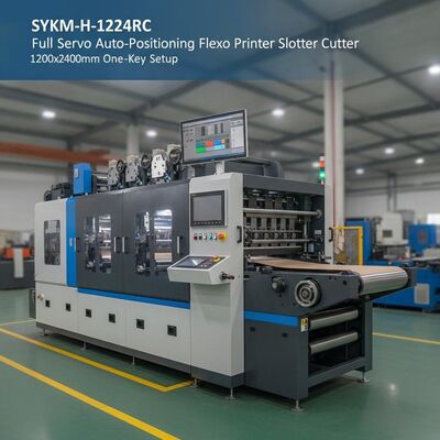SYKM-H-1224RC Servo completo Posicionamiento automático Impresora flexográfica Ranuradora Troqueladora 1200x2400 mm Configuración con una sola tecla